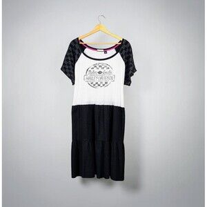 Upcycled Tee Dress - Harley Davidson - Pockets - 2X